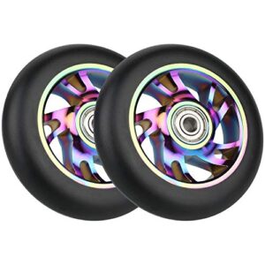 VOKUL 110 mm Pro Scooter Replacement Wheels - Kickscooter Wheels Suitable for Razor/Cox/Albott and Most Freestyle Scooters - Thickened PVC Stunt Scooter Wheels with ABEC-9 Bearings, Pack of 2