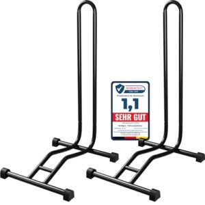 2 x WELLGRO® Fahrradständer - Stahl, sicherer Stand - Farbe schwarz