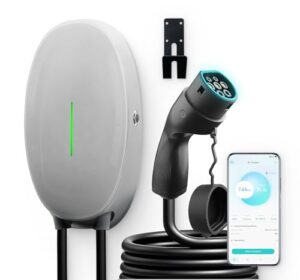 WISSENERGY EV Ladegerät Smart APP mit 32A Typ 2, 7,4kW Heim Ladestation 380V CE & TÜV Wallbox 6m Ladekabel mit Ladegerätehalter App-Steuerung für Alle EVs und PHEVs