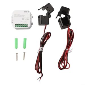 BlissfulAbode Intelligentes WLAN-Energiemessgerät, bidirektional, 1/2-K, mit Klemme, App-Monitor, Echtzeit-Leistungsmessung, Vorwärts- und Rückwärtskanäle (2-Wege-Stromzähler + CT)