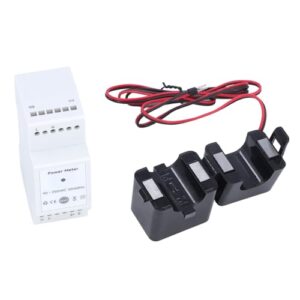 Intelligentes WLAN-Energiemessgerät, Einphasiges Leistungsmessgerät mit 2 300-A-Stromwandlern, Stromspannung, Strommessgerät, KWh-Messgerät