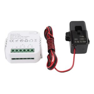 Eujgoov Einphasiger Energiezähler, Echtzeit-Stromüberwachung mit WLAN, Analyse der Energieverbrauchsdaten von Geräten, Drahtlos, 2,4 GHz