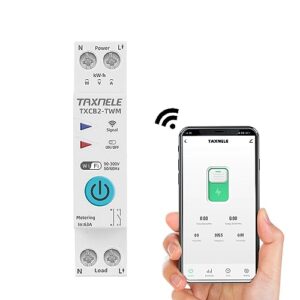 TUYA WIFI Intelligenter Leitungsschutzschalter Leistungsmessung Leistungsmesser KWh 1P 230V 63A Voltmeter Amperemeter DIN-Schiene Smart Life Funkfernbedienung Schalter Timer Sprachsteuerung (16A)