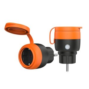 UCOMEN Outdoor Wlan Steckdosen,Stromzähler für Balkonkraftwerk,Wasserdicht Wlan Steckdose Alexa mit Strommessung, Smart Life APP, 2.4GHz,16A/3680W,2er Pack