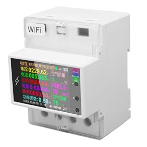 Luocute Smart Electric Power Messgerät, 2,4-Zoll-TFT-Display-DIN-Schienen-Energie-Messgerät, WLAN-Monitor, Fernbedienung, Energiemessung, für Zuhause oder Büro, Platzsparende, Einfach