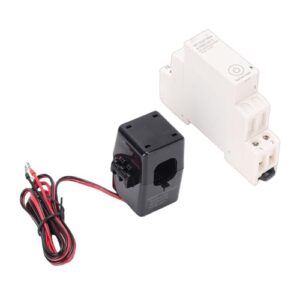 Jiawu Intelligentes Einphasiges WLAN-Leistungsmessgerät, Echtzeitüberwachung des Energieverbrauchsmessgeräts für Home School Mall, DIN-Schienen-Strommessgerät mit Stromwandler, ABS-Material