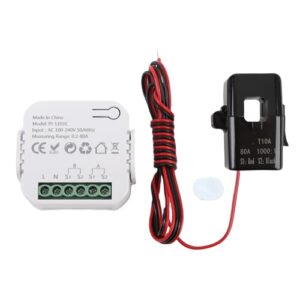 Fockety Einphasen -Energiemesser, WLAN -Smart Elektrizitätsmonitor mit Stromverbrauchsklemme für Solarsysteme, Echtzeit -Analyse -Smart Elektrizitätsmessgerät