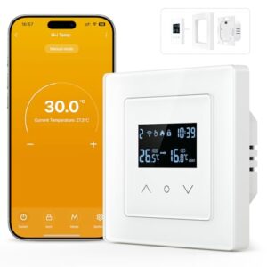 MIUCDA Smart WLAN Thermostat 55x55mm, Wasser Fussbodenheizung Raumthermostat Digital Heizungsthermostat Kompatibel mit Alexa, Google Home