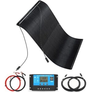 WUZECK 150W Flexibles Solarpanel Kit Set 12V Solarmodul Flexibel 150Watt Mit 30A 12V/24V Solarladeregler + Solarkabel Solaranlage Komplettset 12v für Wohnmobil Wohnwagen Balkon Camping