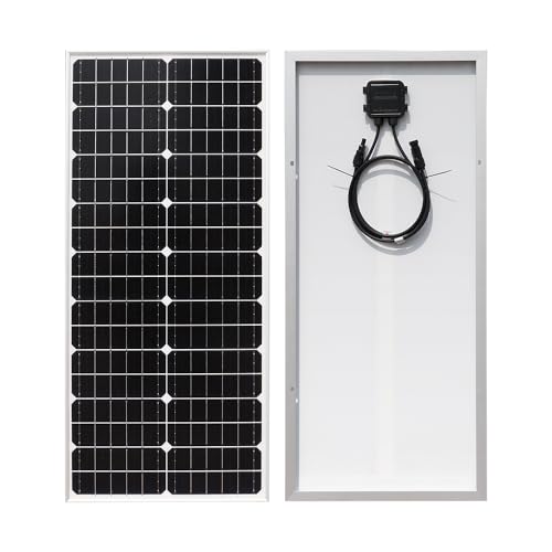 WUZECK 50W Solarpanel 19,8V Monokristallines Solarmodul 50W für 12V Batterien Solaranlage Häuser Balkon Camping Photovoltaik Panel Solaranlage für Flachdach Ziegeldach Balkon Haus