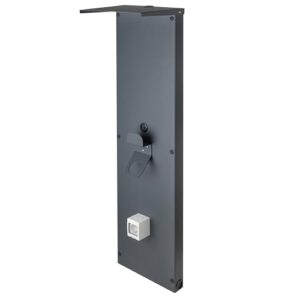 Kreainvent Universal-Wallbox-Säule aus Aluminium für stabile Installation der Ladestation und organisierte Ladestelle für E-Fahrzeuge Fassadenwandplatte für Wallbox (125x33x25 cm, Mit Dach)