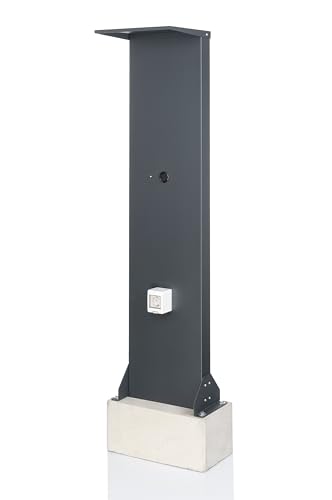 Kreainvent Universeller Premium-Design Wallbox-Standfuß aus Aluminum mit Fertigbetonfundament für perfekte Stabilität (Dach, Aluminium RAL7016)