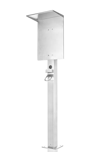 Kreainvent Universeller Hochwertiger Wallbox-Standfuß aus Edelstahl mit Dach und EV kabelhalter