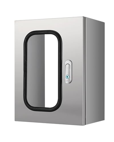 Elitix Wallbox Standfuß Edelstahl-Ladebox für Elektrofahrzeuge mit Sichtfenster, Wasserdichtes Ladekabelschutzgehäuse, Tesla-Wandladeabdeckung für Die Garage(30x40x20cm/11.8x15.7x7.8in)