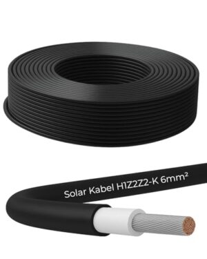 Waybex Premium Solarkabel 6mm² – TÜV Rheinland geprüft – UV-beständig & flexibel – Photovoltaik Kabel für Solaranlagen, Solarpanel & Wechselrichter – Made in Germany (Schwarz, 50m)