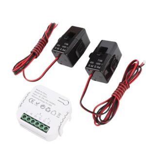 YWBL-WH Smart Energy Meter, Einphasiger Bidirektionaler Multifunktionaler WiFi-Strommonitor mit 2PCS 80A-Klemme, für die Energieüberwachung von Solar-PV-Systemen zu Hause