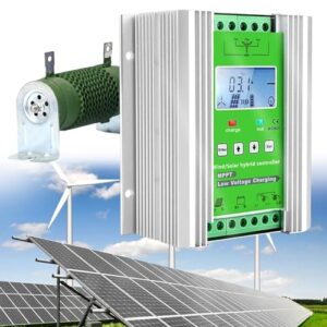Fablestoryem 6000W-8000W Wind-Solar-Hybrid-Regler, DC12V 24V 48V Wind-Solar-Hybrid-Regler MPPT-Boost-Laderegler für Lithium-Säure-Wechselrichter, Solar und Wind,12V