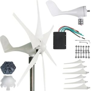 ZHOZHUT Windkraftgenerator 500W Windkraftanlage Generator 12V / 24V / 48V Mit 6 Flügeln Horizontaler Windkraftanlage, Windrad Stromerzeugung Mit Controller Für Den Hausgebrauch, Camping,500w,48V