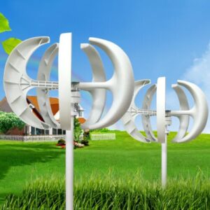 Windkraftanlage 600W Windturbinen Generator 12V Windturbinen Kit Wind Turbine 5 Klinge Vertikale Windkraftanlage Windturbine für Boote Pavillons Hütten oder mobile Häuser Weiß