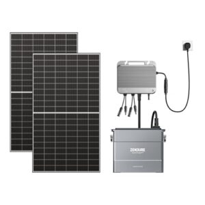 Zendure Balkonkraftwerk mit Speicher, SF 800 mit 1200W Solar Eingang, 800W AC Eingang/Ausgang, Schwache Lichterzeugung, TOU, APP, AB2000S 1920Wh Kapazitäten, 500W x2 Bifacial Solarpanels