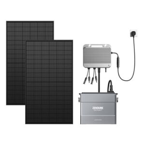 Zendure Balkonkraftwerk mit Speicher, SF 800 mit 1200W Solar Eingang, 800W AC Eingang/Ausgang, Schwache Lichterzeugung, TOU, APP, AB2000S 1920Wh Kapazitäten, 430W x2 Bifacial Solarpanels