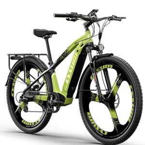 cysum Speedy E-Bike Damen Herren, 27,5/29 Zoll E-Mountainbike, Elektrofahrrad mit 48V14Ah Wechselakku, 100km Reichweite, 25km/h, Hydraulische Scheibenbremse (29'' GRÜN)