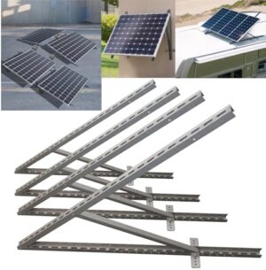 m4solar M03 4 Stück 116cm/45.6 Zoll 10kg für 2 Solarmodul (100W-600W), 0-90° Verstellbar PV Aufständerung Balkonkraftwerk Halterung Solarpanel Flachdach, Wand, Wohnmobil,Garten,Boot,Boden