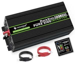 novopal 1500W KFZ reiner Sinus Spannungswandler-Auto Wechselrichter 12v auf 230v Umwandler-Inverter Konverter mit 2 EU Steckdose und USB-Port-inkl. 5 Meter Fernsteuerung-Spitzenleistung 3000 Watt