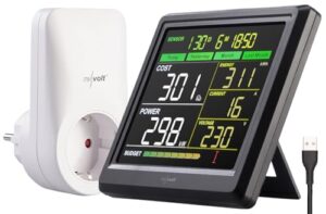 revolt Energiekostenmesser: Funk-Energiekosten-Messer, bis zu 6 Steckdosen, externes Display (Digitaler Energiekostenmesser, Digitaler Stromzähler-Steckdosen, Zähler)