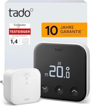 tado° Smartes Thermostat X – Starter Kit für Fußbodenheizung und Boiler, Steuerung per App und Smart Speaker (Alexa, Siri, Google Assistant), DIY Installation