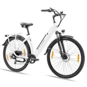 ttgo E Bike 28 Zoll, Elektrofahrrad für Herren Damen mit 36V 20Ah Akku und 250W Motor, Reichweite bis 110 km, Leichtes Aluminium E-Citybike für Alltag & Freizeit, C3 (Weiß)