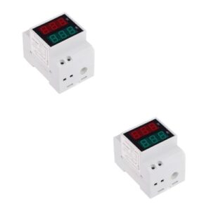 DOITOOL 2 Stücke Stromverbrauchsmonitor Leistungsmesser Din-schienenspannung Energiezähler Monitor 80-300 V 100 A Wechselspannung Leistungsfaktor Verbrauchsmesser