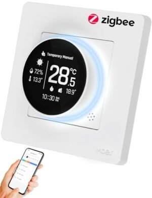 MOES Smart Thermostat Fussbodenheizung Elektrisch, Zigbee Raumthermostat Fußbodenheizung Programmierbare（MOES ZigBee Hub Erforderlich Kompatibel mit Alexa, Google Home,Smart Life/Tuya App